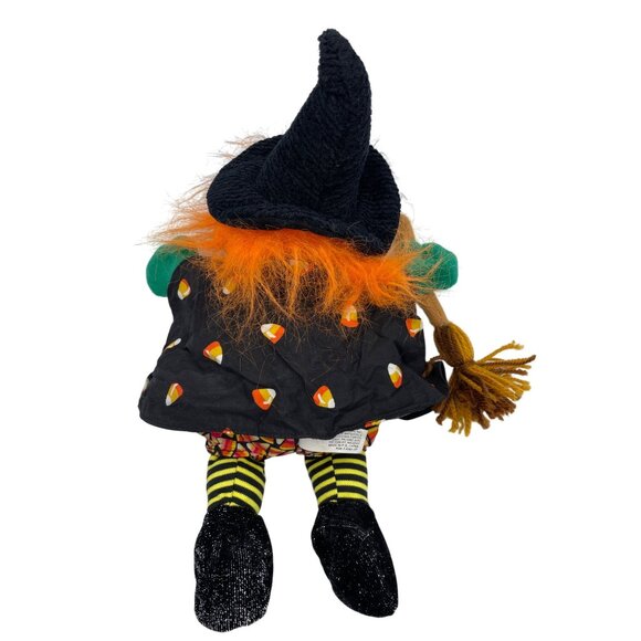 Animated Halloween Witch Plush With Her Hat Broomstick & Candy Corn Outfit Works - Picture 8 of 15